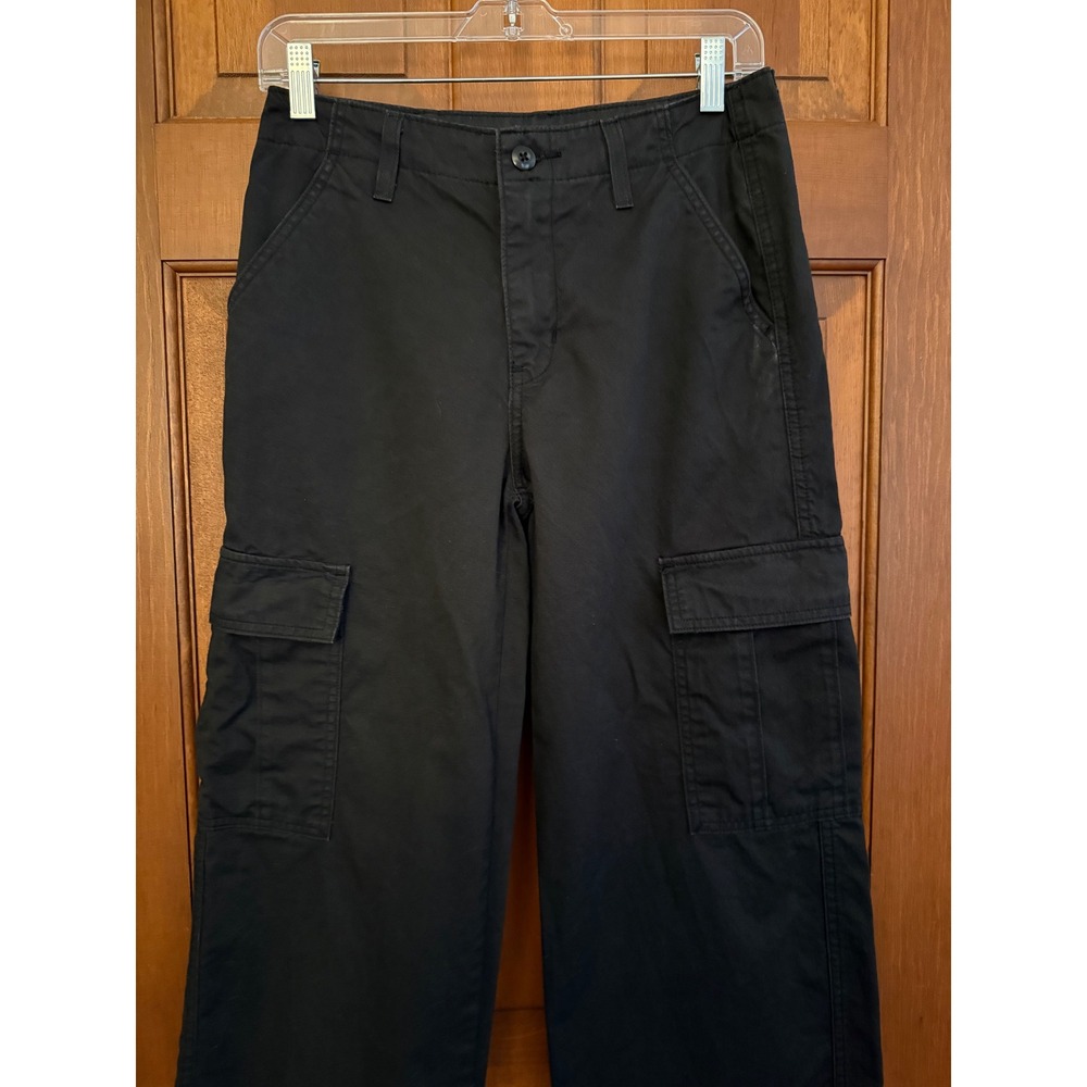 Levi's 94' Baggy Cargo Pants Womens Size 25 Black Relaxed Fit 100% Cotton